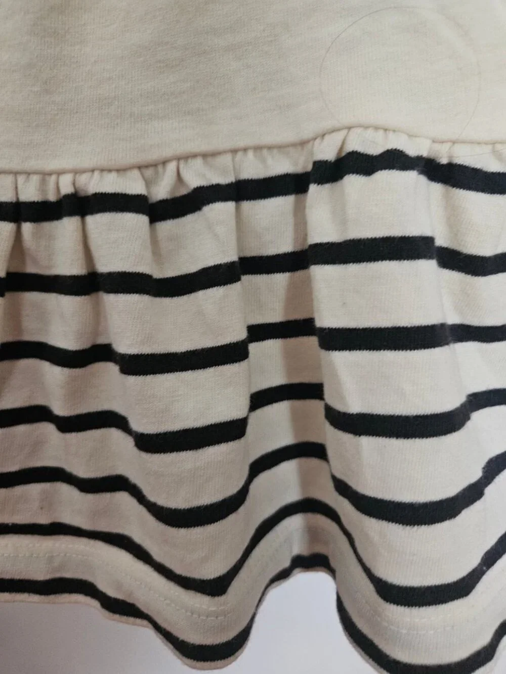 Hanna Andersson Sleeveless Striped Crossback Dress Ecru 3T